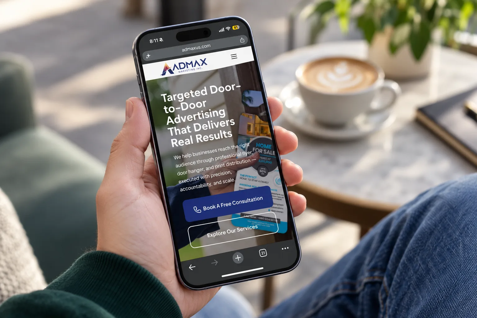 Sitio web de ADMAX Marketing Inc., diseñado por Grafik Web Design