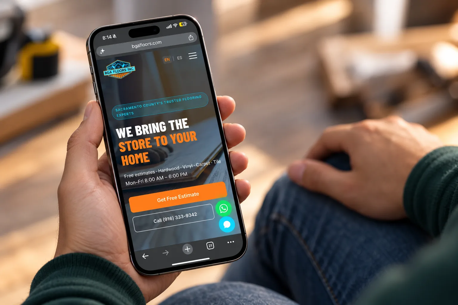 Sitio web de BGA Floors Inc., diseñado por Grafik Web Design