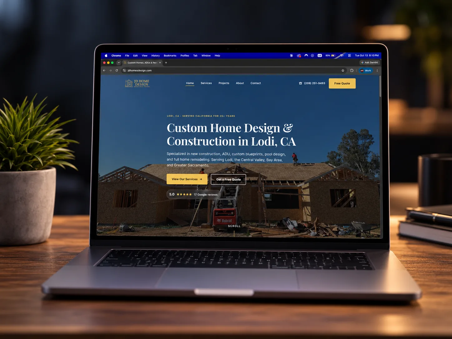 Sitio web de JD Home Design & Construction, diseñado por Grafik Web Design