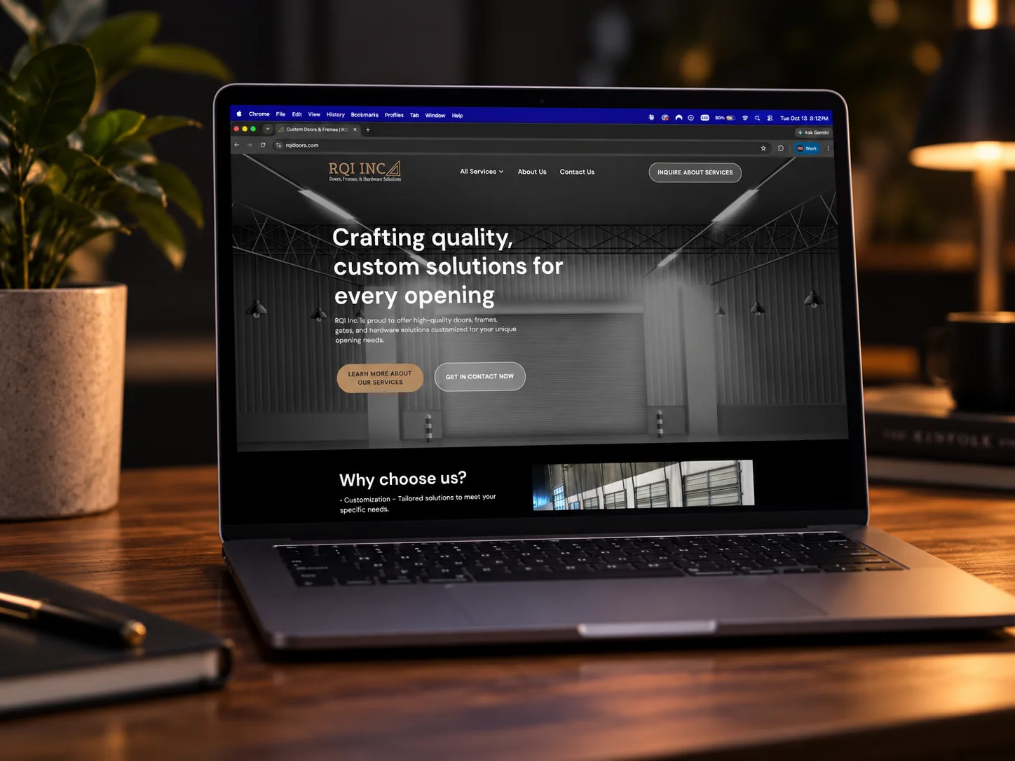 RQI Doors Inc. website, designed by Grafik Web Design