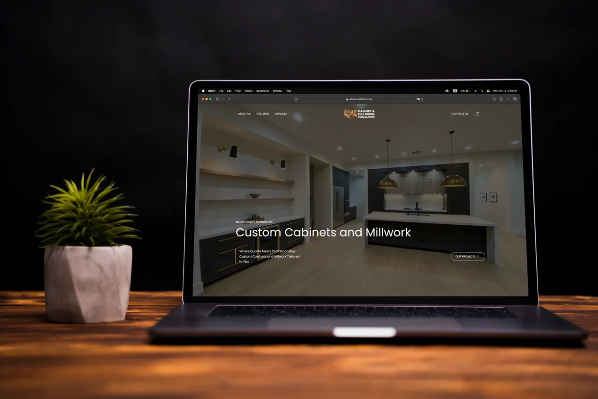 Sitio web de W2W Cabinet & Millwork Installation, diseñado por Grafik Web Design